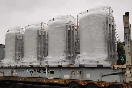 Microbulk-tank-delivery Microbulk tank being delivered by lorry