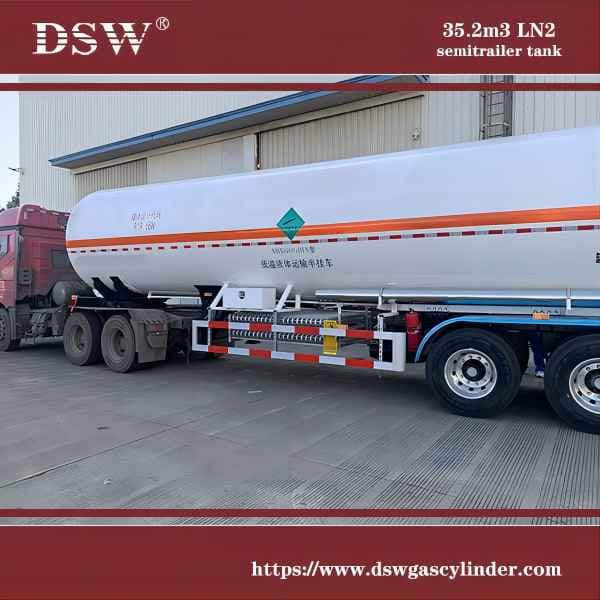 Cryogenic transport trailer for liquid oxygen, nitrogen, and argon delivery