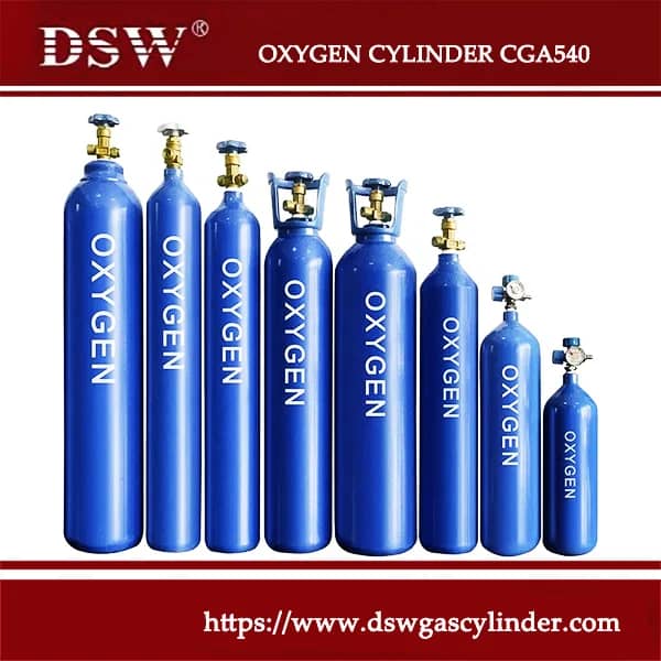 O2 gas cylinders for medical and industrial oxygen supply
