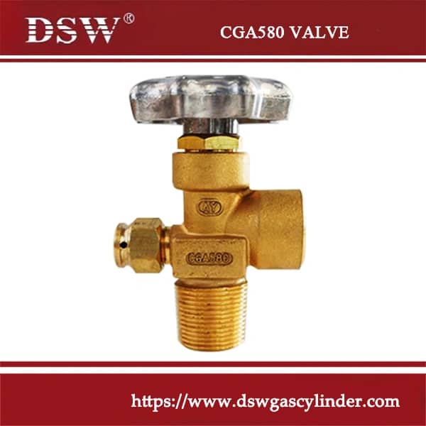 CGA-580 gas cylinder valves for inert gases like nitrogen, argon, and helium