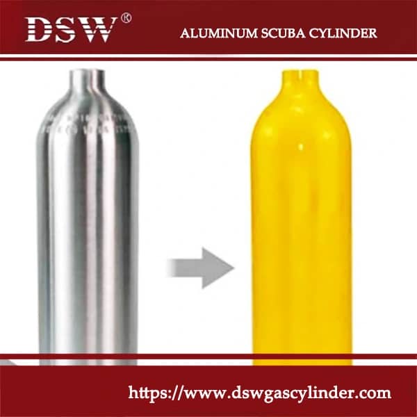 Compact portable scuba tank for diving and emergency use, lightweight and easy to carry for shallow dives or backup air supply.