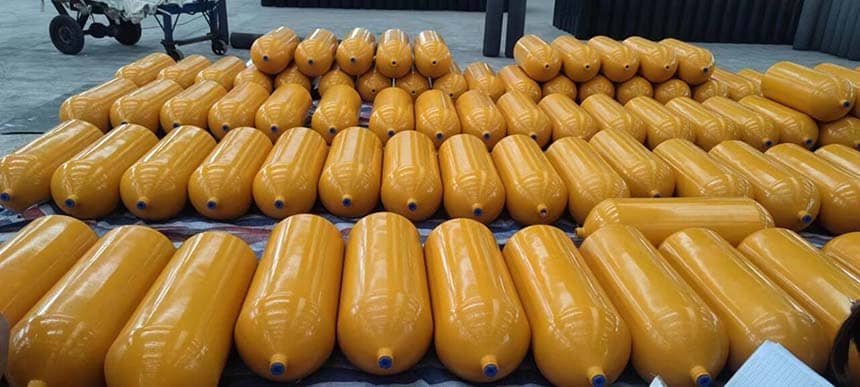 lots of CNG tanks for cars 