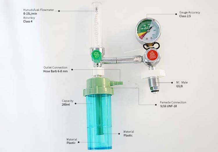 Oxygen Flowmeter with Humidifier
