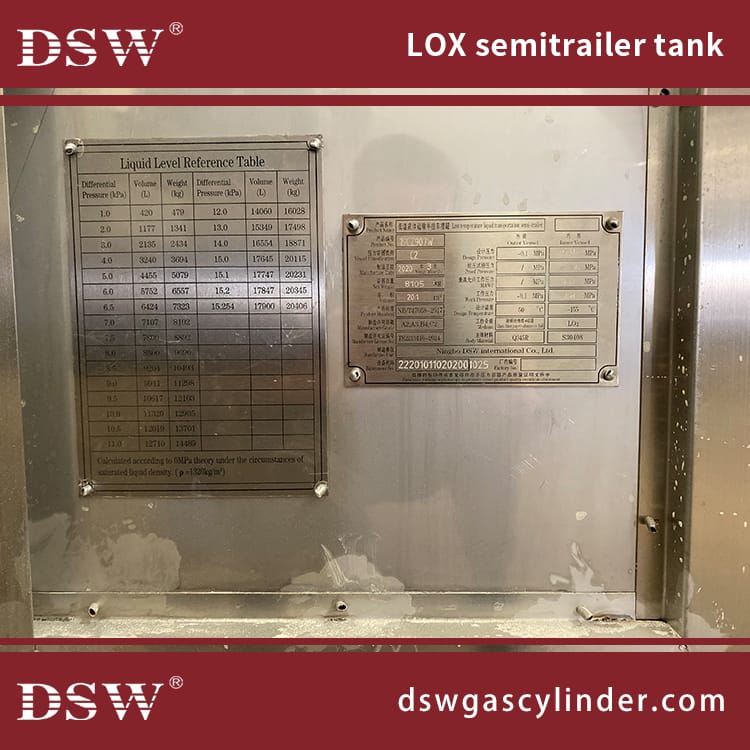 20M3 Cryogenic LOX semitrailer Tank