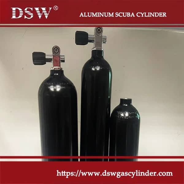 Aluminum Scuba Tanks 6 Scuba diving tank made from durable alloy, designed for underwater breathing with high-pressure gas storage and corrosion resistance.