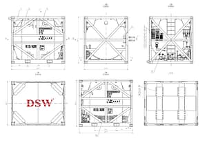 Isotainer, ISO Tank Containers 5 iso tank container drawing, Isotainer specification