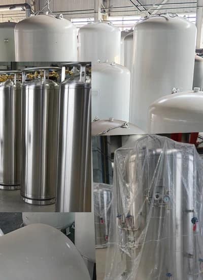 cryogenic-container-industrial-storage-tank Vacuum insulated cryogenic container used for liquid nitrogen and LNG storage in industrial applications