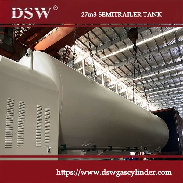27M3 Semitrailer Tank 2 Gas transporter trailer for bulk delivery of industrial and medical gases