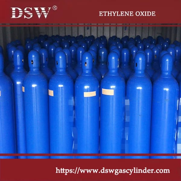 Ethylene Oxide Gas 3 Ethylene oxide gas stored in steel cylinders for industrial and medical sterilization applications Caption: