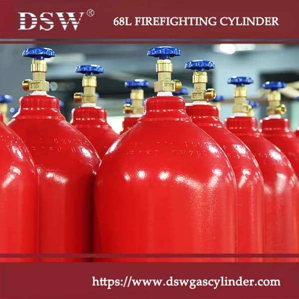 A 45kg CO₂ gas cylinder for firefighting