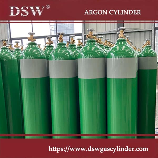 Blue argon cylinders are colour coded blue to indicate they contain argon gas