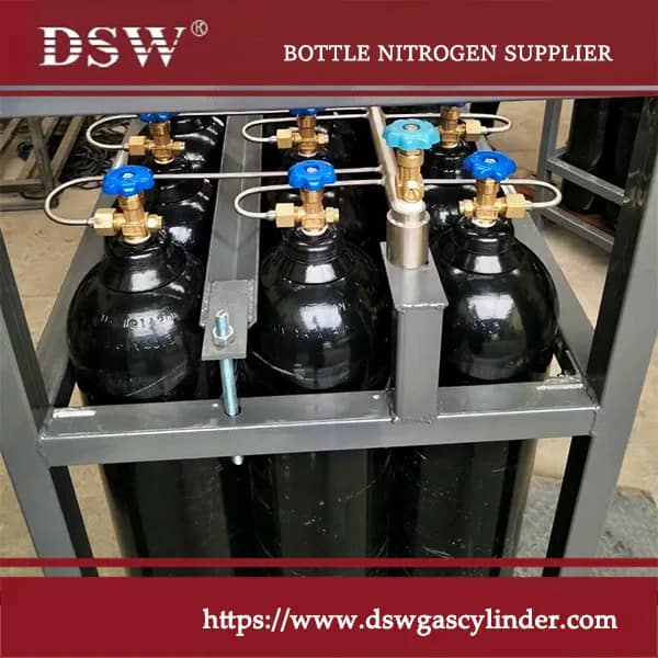 High purity bottled nitrogen gas cylinders for industrial use