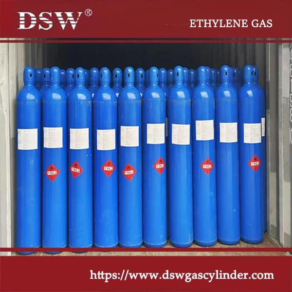 High purity Ethylene C2H4 gas in industrial cylinder for chemical, polymer, and laboratory applications