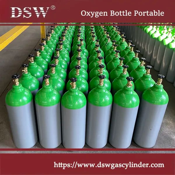 Portable oxygen bottle for safe medical oxygen storage and easy transport in hospitals, homes, and emergency use