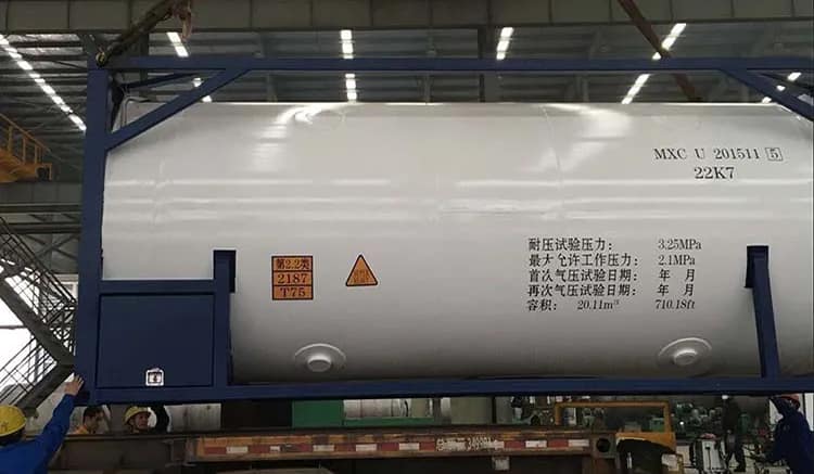 cryogenic-iso-transport-vessel ISO cryogenic tank used for transporting liquid gases