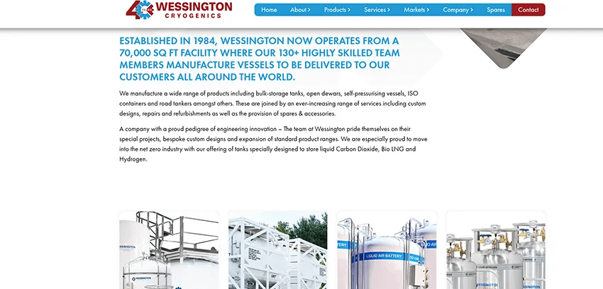 Top 10 Cryogenic Companies in the World (2026) – Leading Cryogenics Equipment & LNG Solutions 8 Wessington Cryogenics- cryogenic tank manufacturer