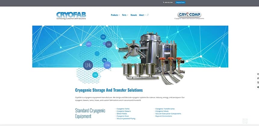 Top Cryogenic Equipment Manufacturers in the USA (2026) 3 Cryofab cryogenic storage vessels and vacuum-jacketed transfer lines for industrial, medical, and aerospace applications.