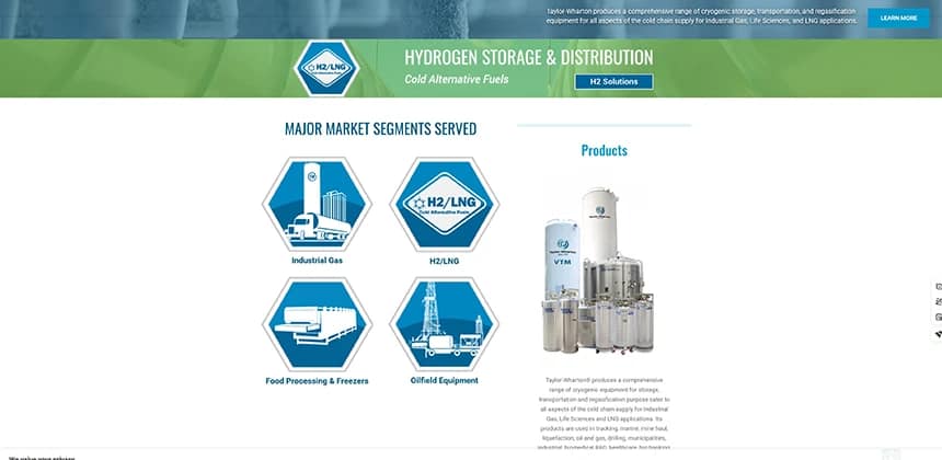 Top Cryogenic Equipment Manufacturers in the USA (2026) 4 Taylor-Wharton cryogenic cylinders, dewars, and bulk storage tanks for industrial and medical gas applications