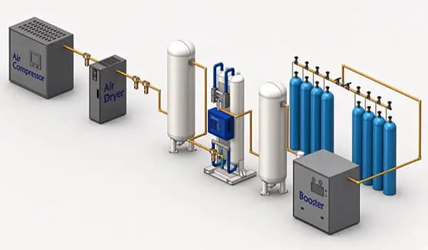 Applications of Liquid Medical Oxygen in Healthcare 3 Indoor medical oxygen pipeline distribution system with pressure control and clinical outlets