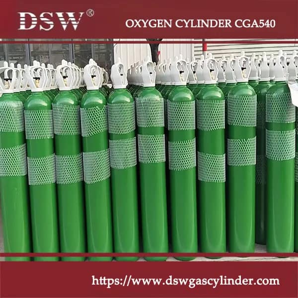 50L oxygen cylinder with CGA 540 valve dimensions