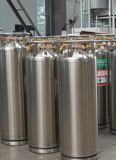 Stainless steel dewar cylinders for cryogenic liquid storage and supply